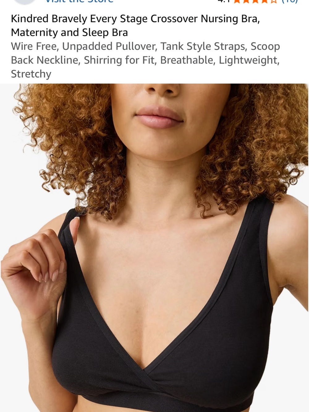 Kindred Bravely Every Stage Crossover Nursing Bra - Black M